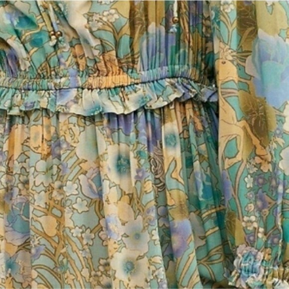 Spell & The Gypsy X Free People Turquoise Amethyst Maxi Gown Large - Picture 13 of 13